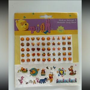 Vintage stickers - Winnie the Pooh Stick-On Earrings & Washable Body Decals